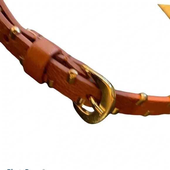 Vintage style Tan gold tone studded  fashion belt Sz S - Picture 4 of 4